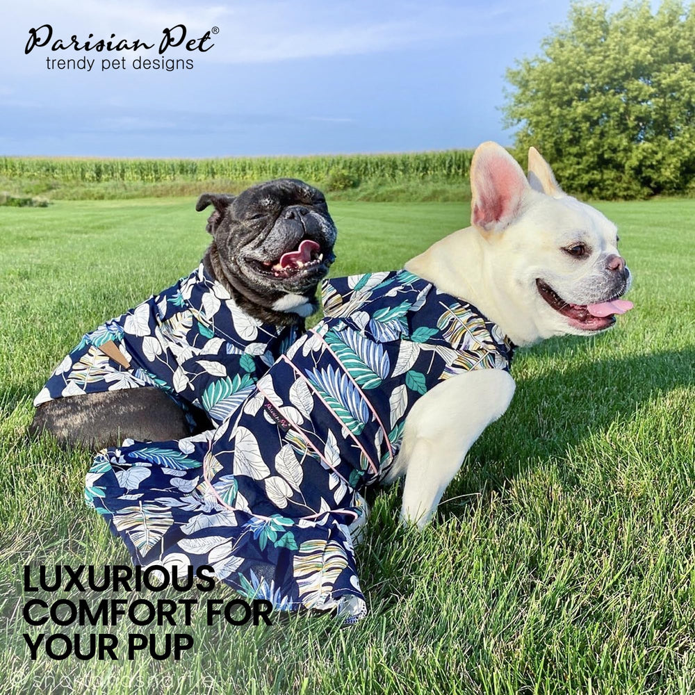 Parisian Pet palm leaves dress velcro closure enables easy on off