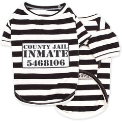 Parisian Pet Prisoner Dog Costume front view shows stylish, comfortable fit for daily dress-up.