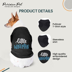 Parisian Pet pure cotton sleeveless dog tee in black for cooling comfort