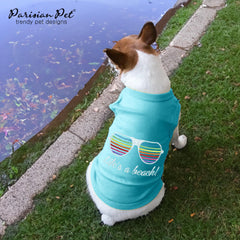 Parisian Pet round-neck sleeveless dog shirt supports easy movement in warm weather