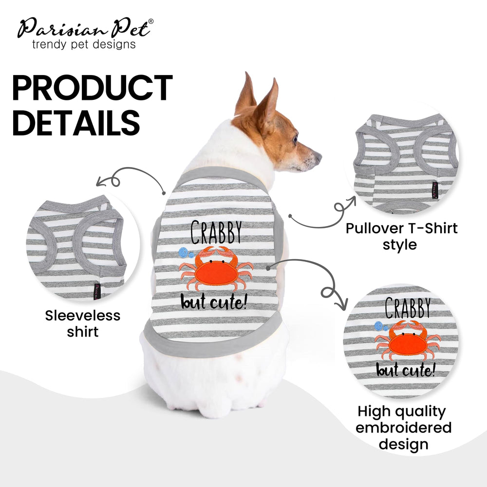 Parisian Pet round-neckline sleeveless design for comfortable movement during walks.