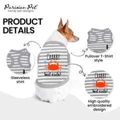 Parisian Pet round-neckline sleeveless design for comfortable movement during walks.