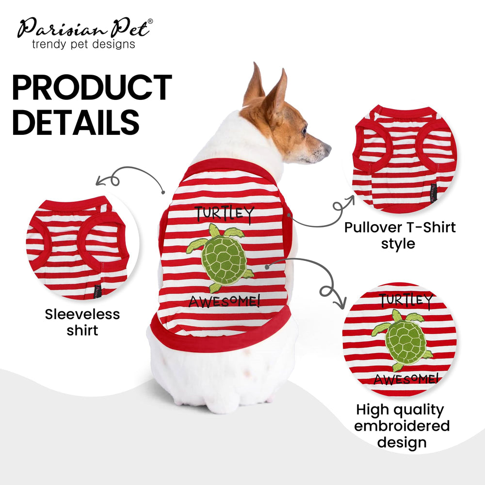 Parisian Pet sleeveless red dog tee for easy movement