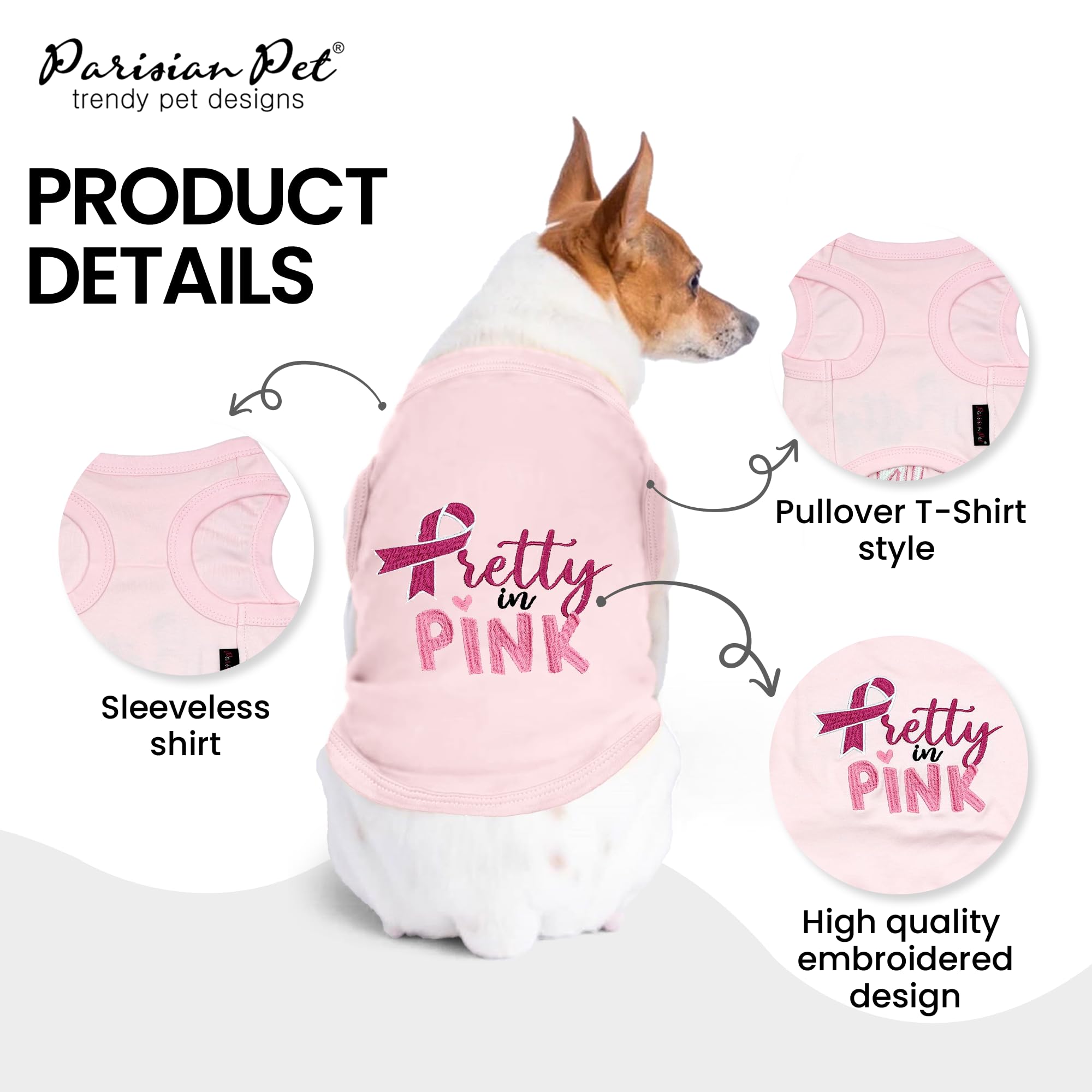 Parisian Pet sleeveless round-neck dog t-shirt shows comfortable fit