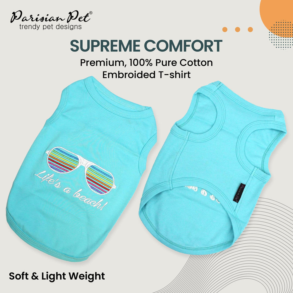 Parisian Pet soft cotton dog tank top offers breathable comfort for daily wear