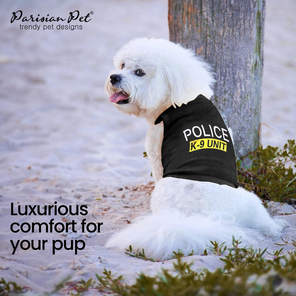 Parisian Pet washable dog shirt easy to clean between adventures.