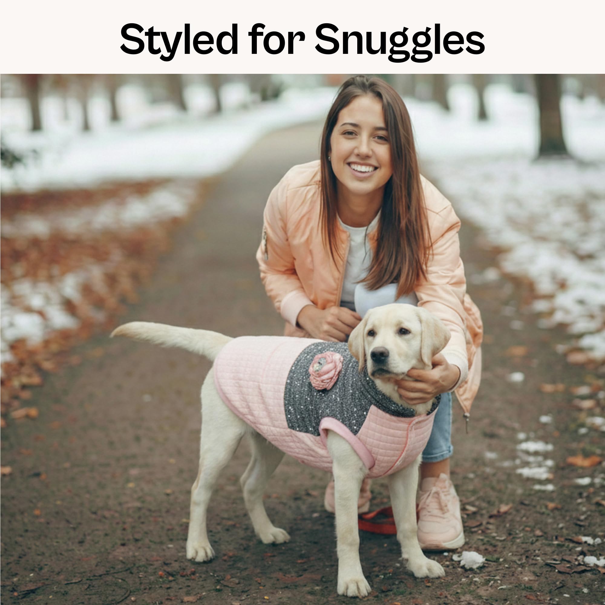 Parisian Pet winter collection pink coat showcases stylish warmth for festive outings.