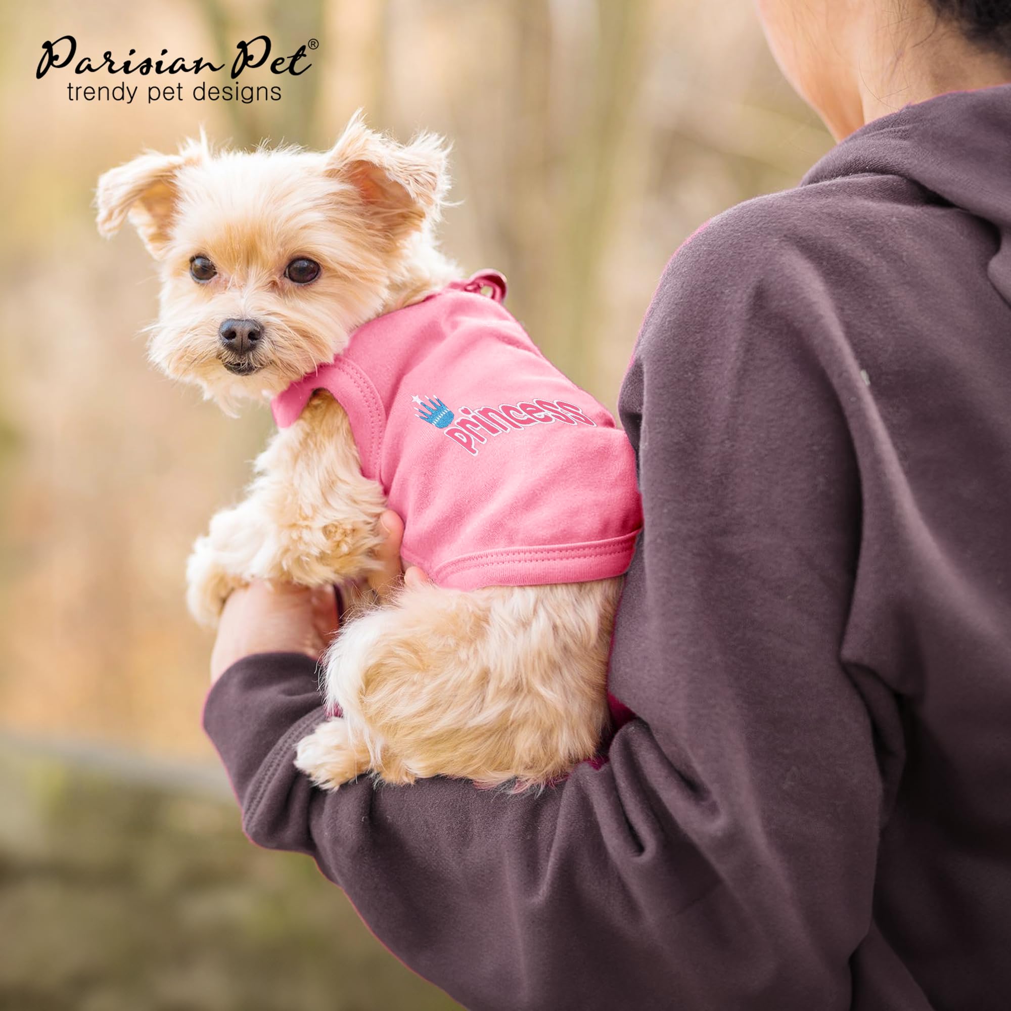 Parisian Pet XS-size shirt fits tiny dogs securely and comfortably.