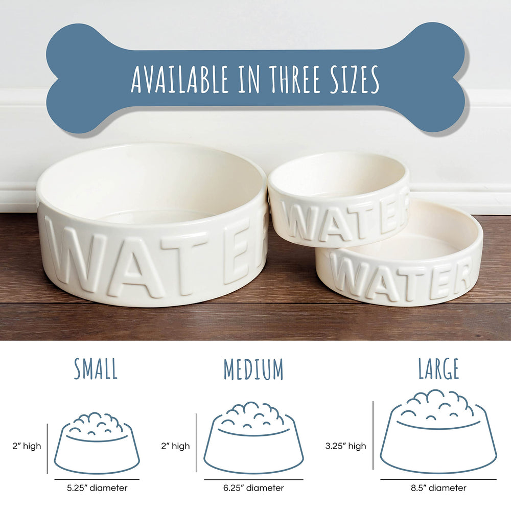 Park Life Designs pet bowl classic water medium grey dishwasher-safe icon indicates easy cleaning