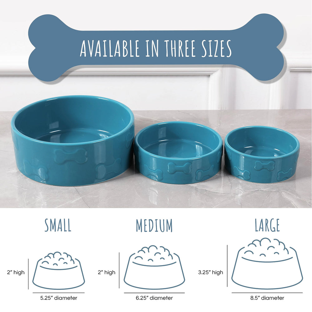 Park Life Designs Pet Bowl Manor Azure easy-clean finish simplifies after-meal cleanup and washing.