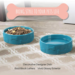 Park Life Designs Pet Bowl Manor Azure stable stand captures durable construction for everyday use.