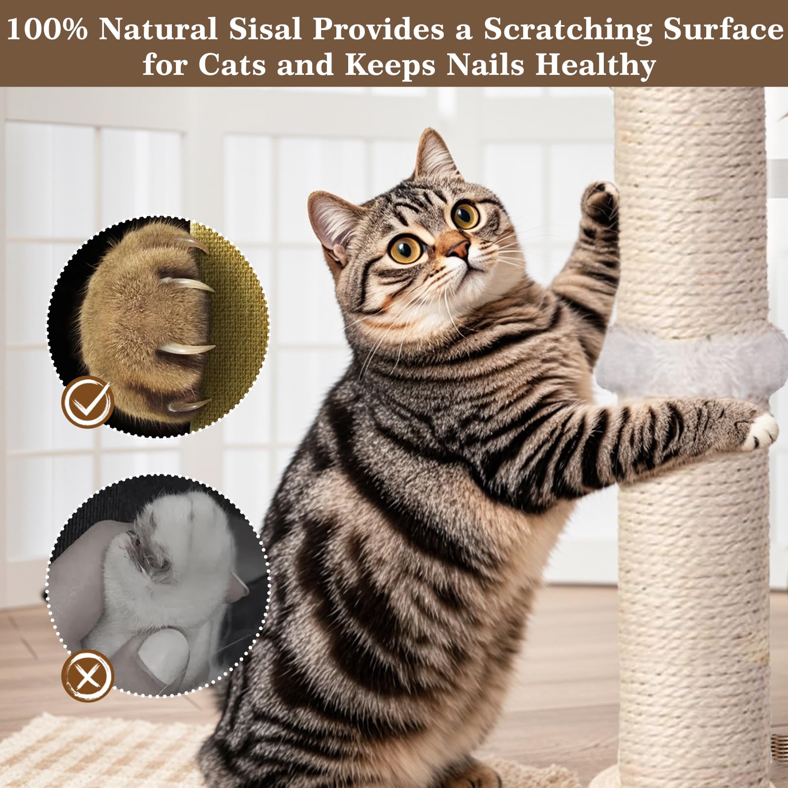 PAROTO quick-install scratch post includes screws and wrenches for DIY setup.