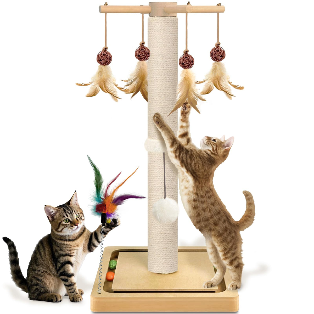 PAROTO cat scratching post with sisal surface protects furniture during play.