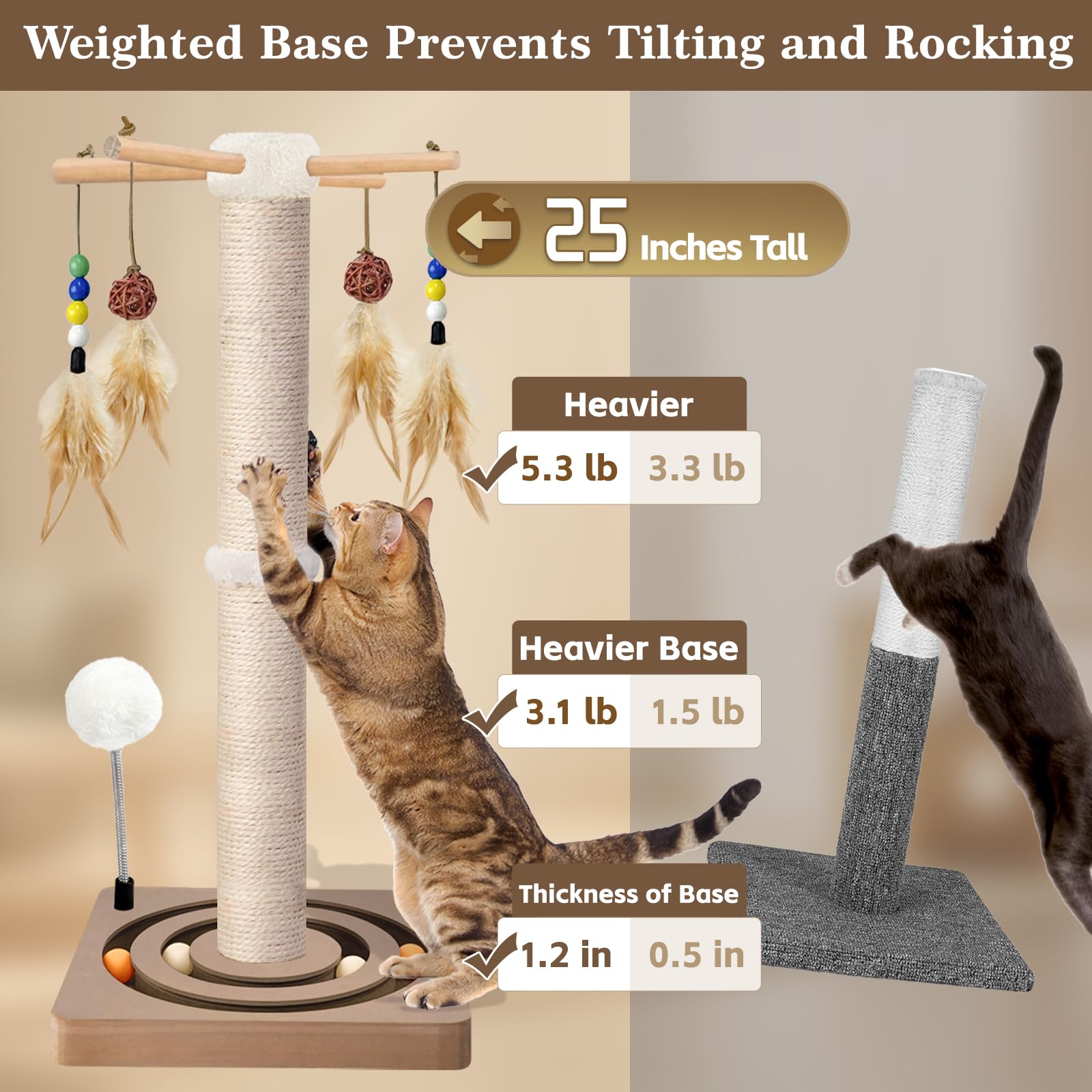 PAROTO cat tree tower assembly shows two mounting options for versatile indoor placement.