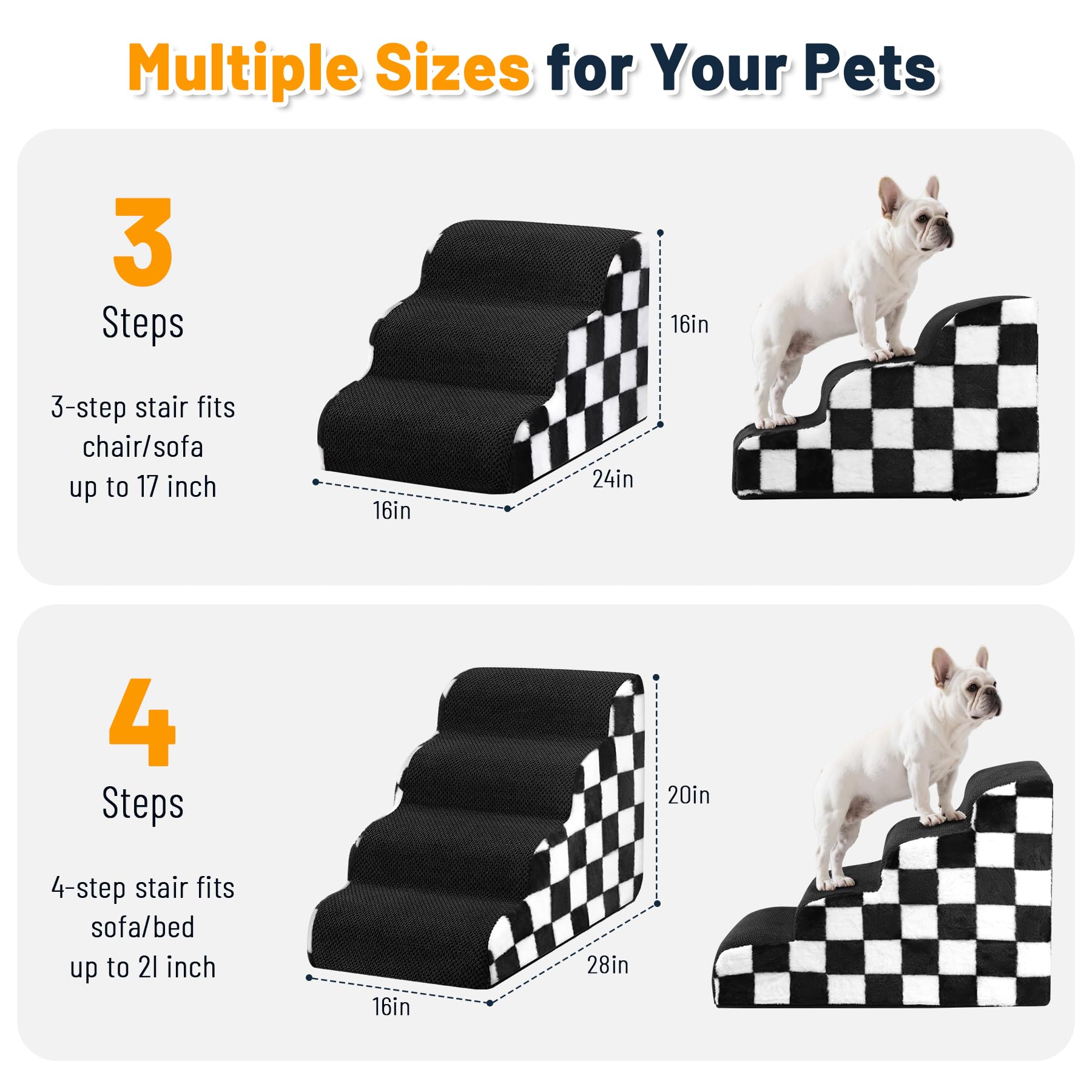 PasTard dog stairs bed non-slip-base ensures steady climbs on wood floors.