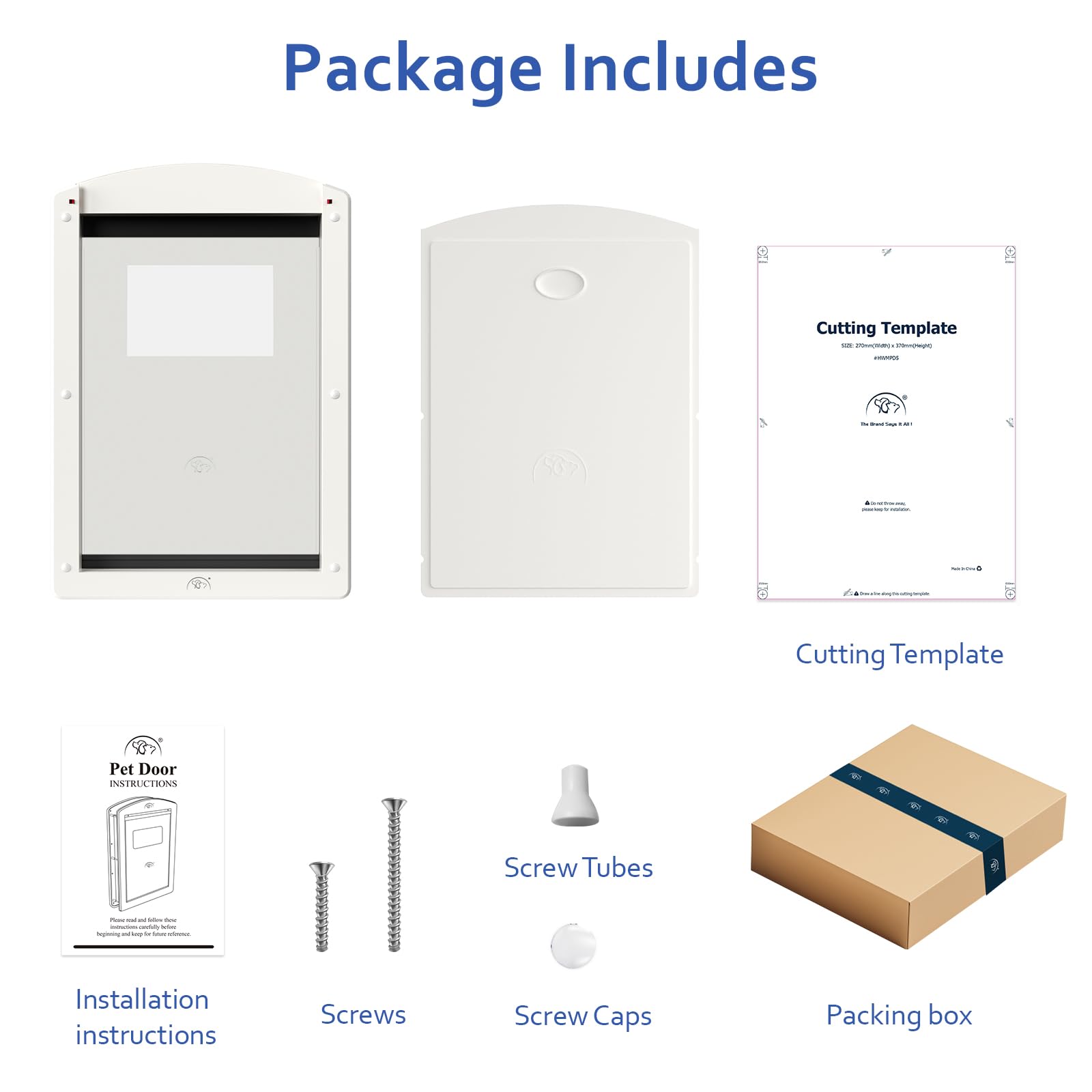 PATAPLUS dog door durable plastic construction communicates long-lasting home use.