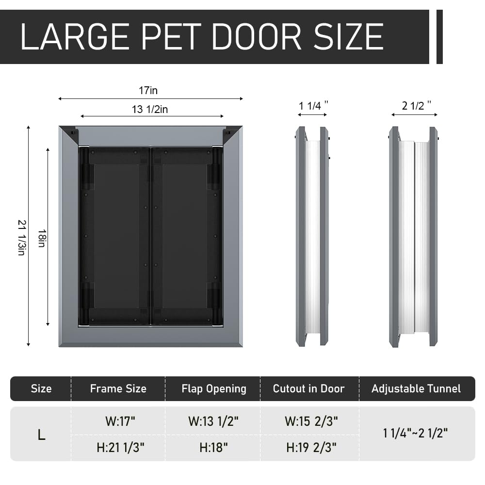 PATAPLUS dog door flaps with magnets offer secure, quiet sealing.