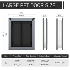 PATAPLUS dog door flaps with magnets offer secure, quiet sealing.