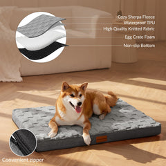 Patas Lague dog bed with checkered top design adds modern style to a room