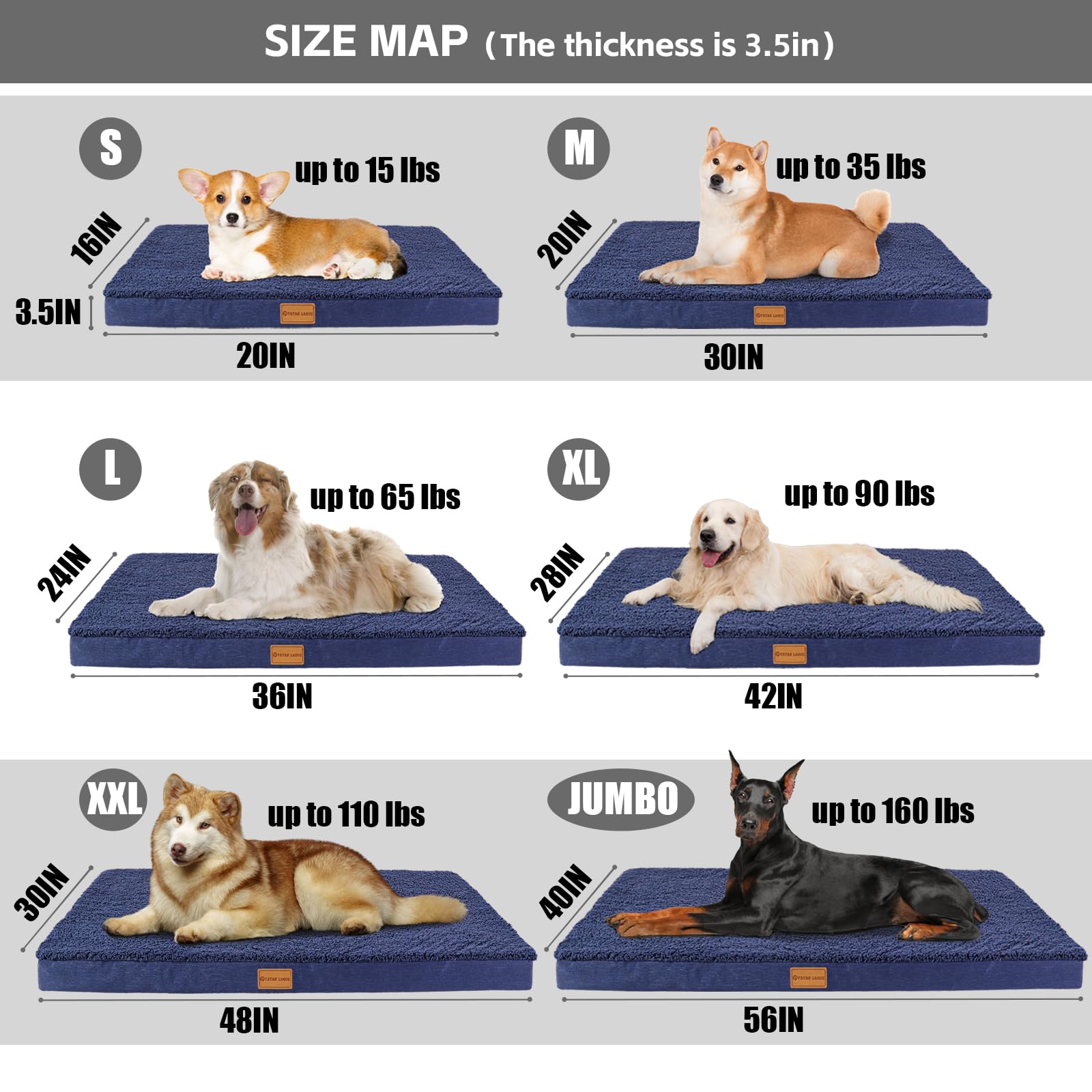 Patas Lague navy-blue dog bed lifestyle photo conveys cozy warmth and security.
