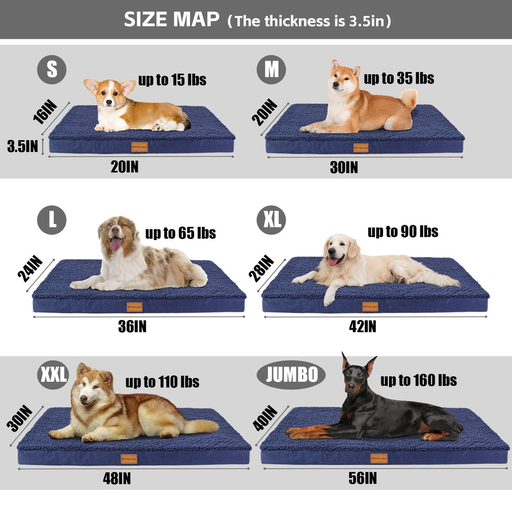 Patas Lague navy-blue dog bed lifestyle photo conveys cozy warmth and security.