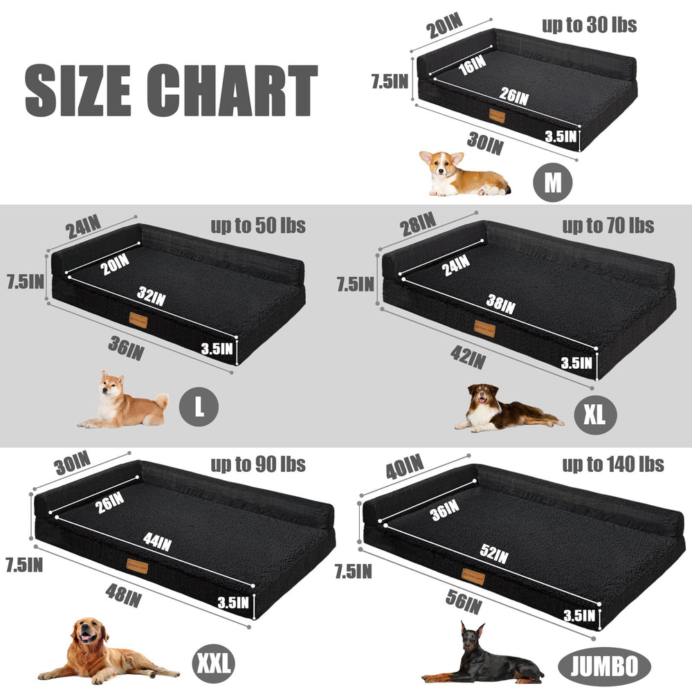 Patas Lague orthopedic XL bed 42x28 color options highlight room style and pet choice.