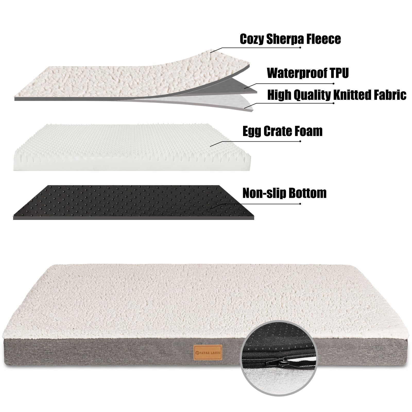 Patas Lague removable washable cover—easy cleanup after muddy adventures.