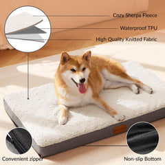 Patas Lague orthopedic XL dog bed ivory egg crate foam close-up emphasizes support