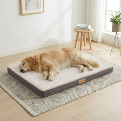 Patas Lague orthopedic XL dog bed ivory front view highlighting plush warmth for large dogs