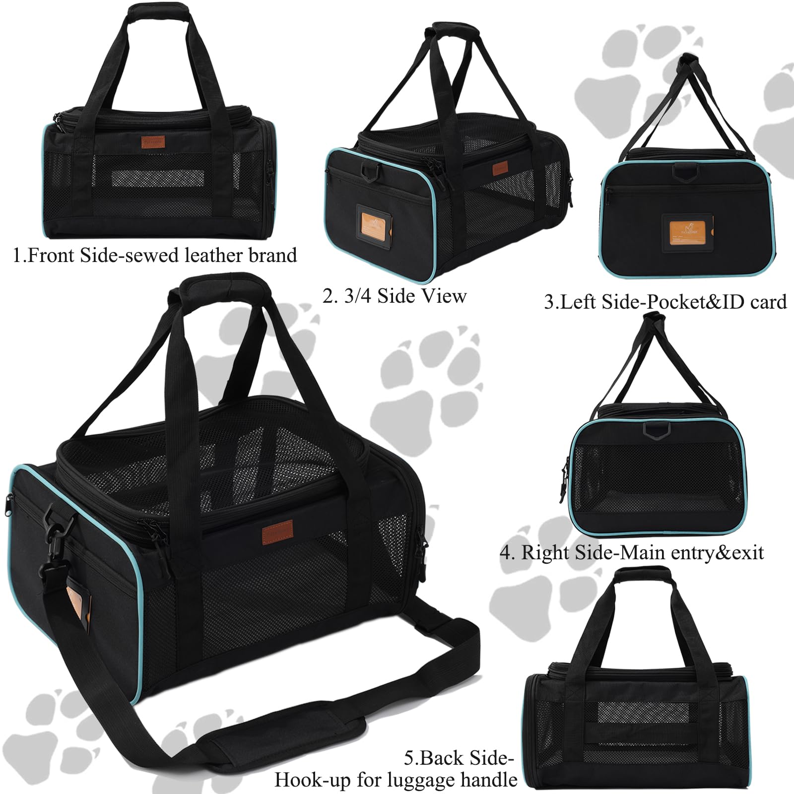 PATAZONE cat carrier oxford fabric side panel showing durable construction