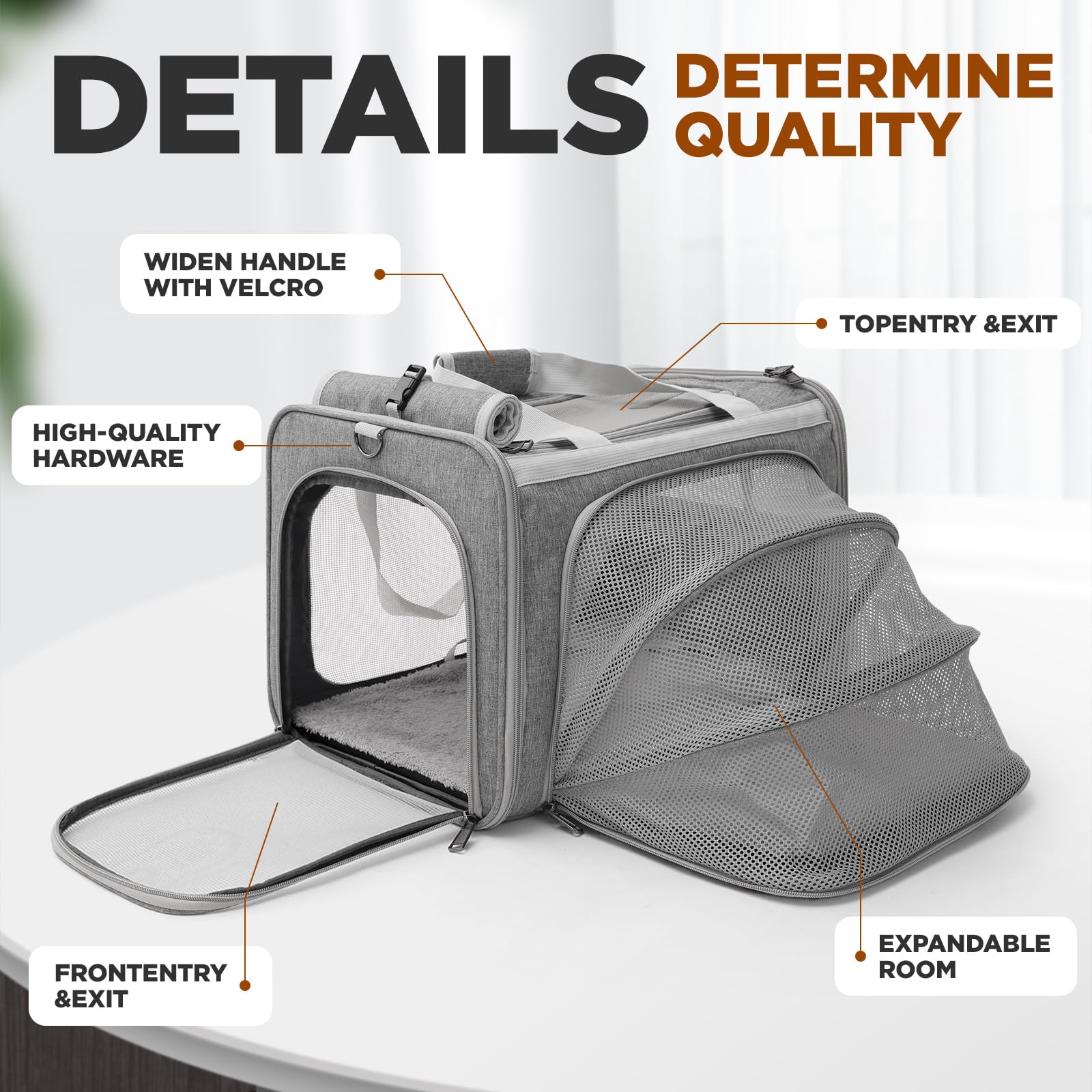 PATAZONE expandable feature shown for extra space during travel.