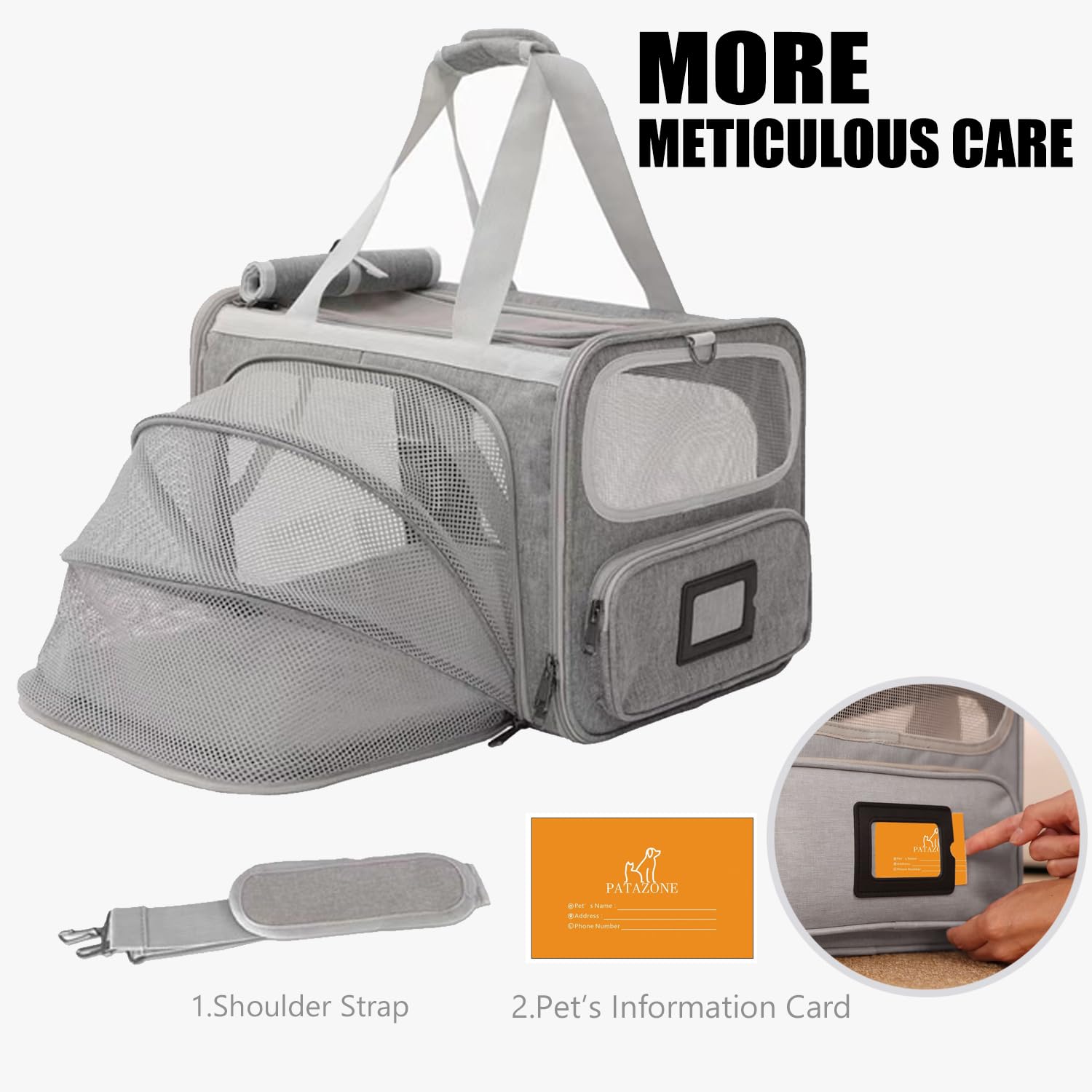 PATAZONE ventilated carrier with 360-degree mesh for airflow.
