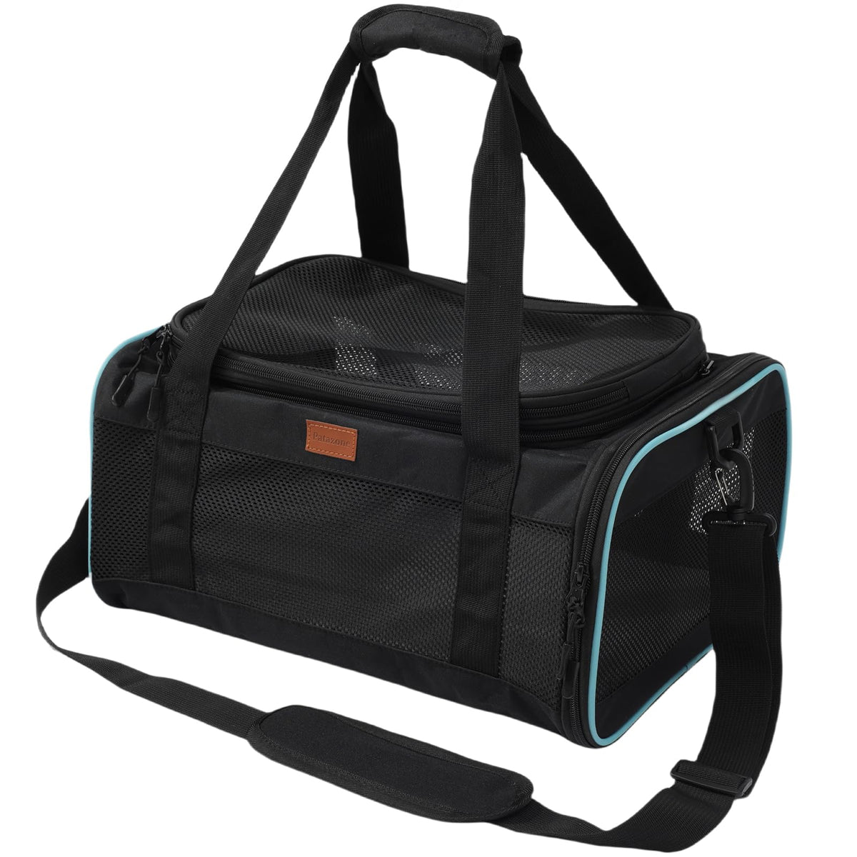PATAZONE cat carrier softside front view for cabin travel comfort