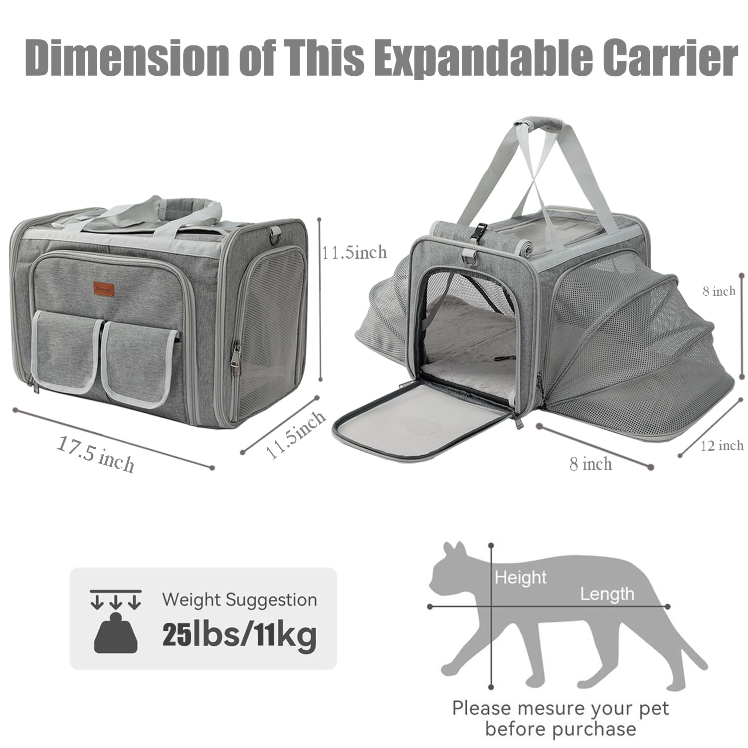 PATAZONE dog carrier dual-entrance design for quick pet entry during trips.