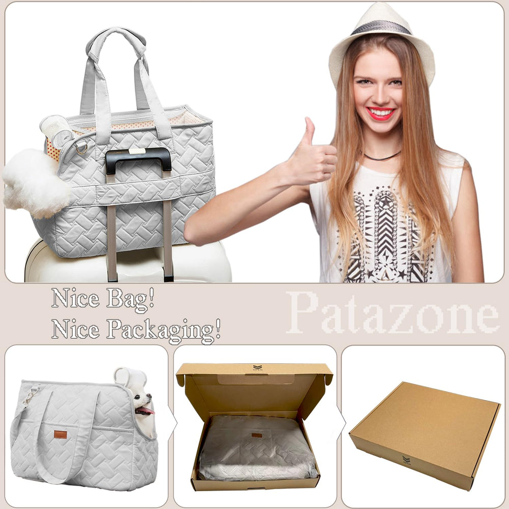 Patazone pet carrier bag grey easy-clean material keeps mess-free travel in daily use.