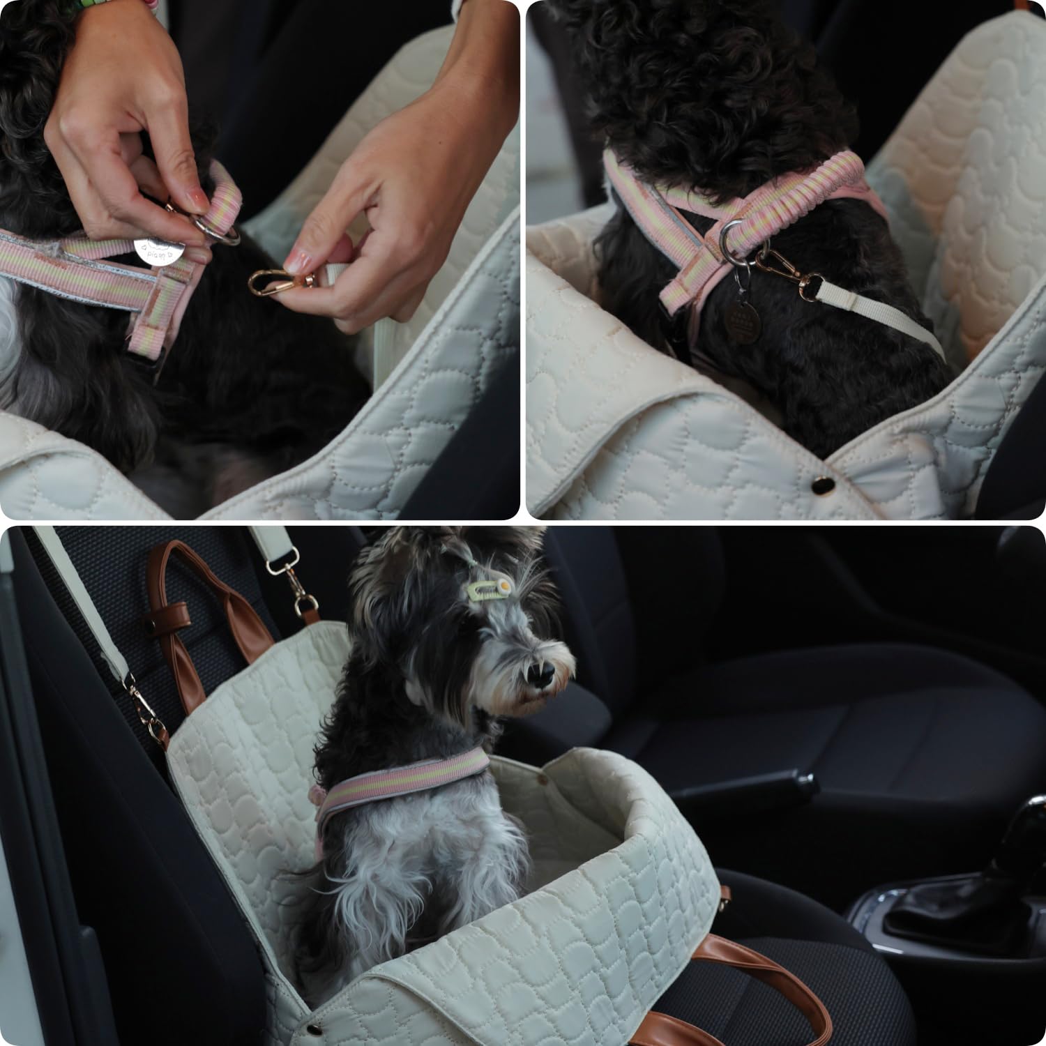 Patazone puppy carrier purse interior with soft lining for comfort.