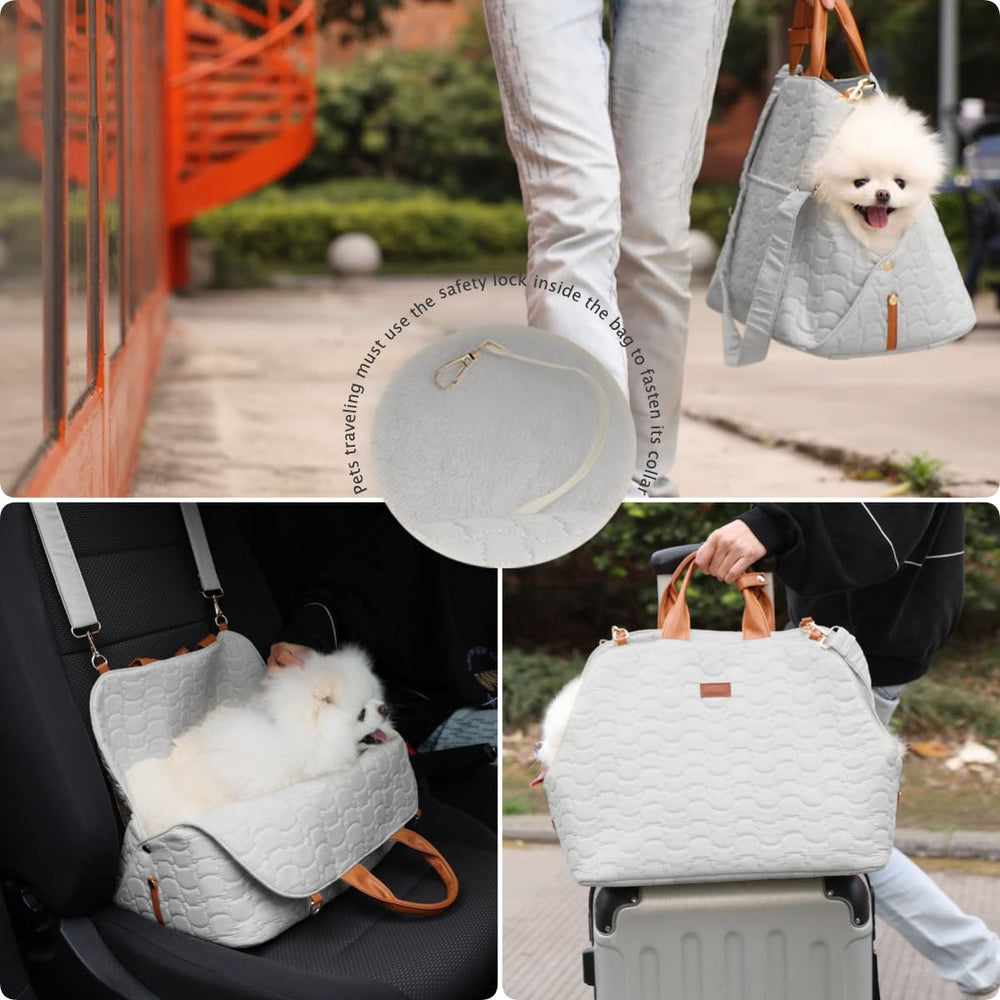 Patazone safety belt buckle over pet's collar prevents escapes.