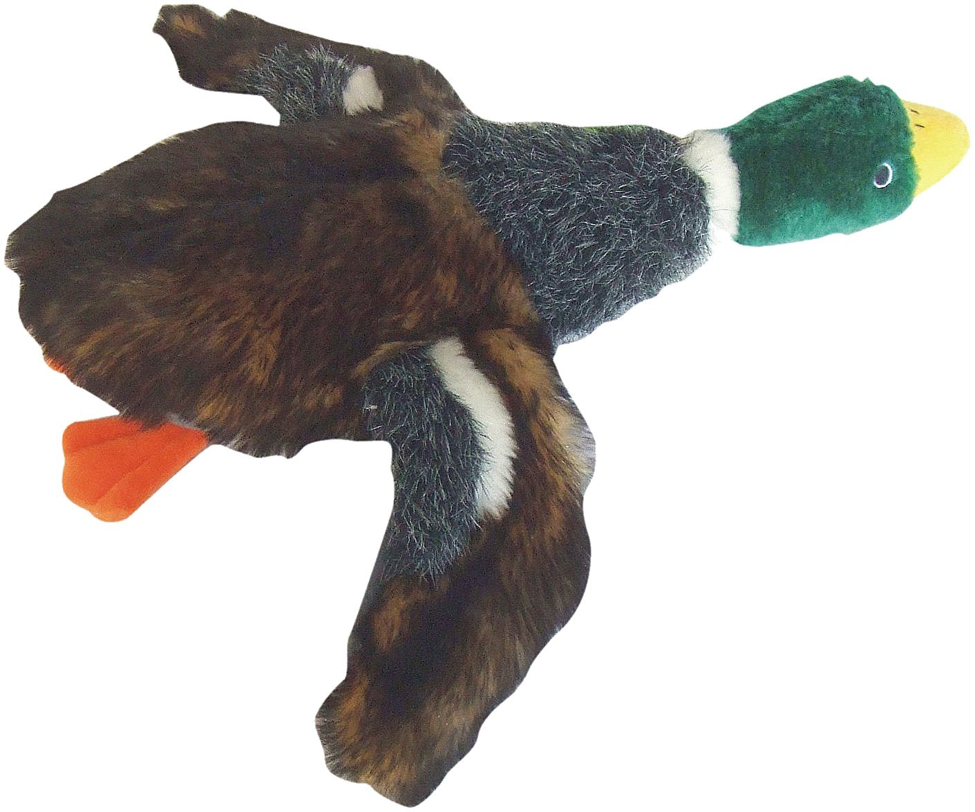 Patchwork Pet Mallard Duck 17-inch squeak toy for dogs, ideal fetch and chew.