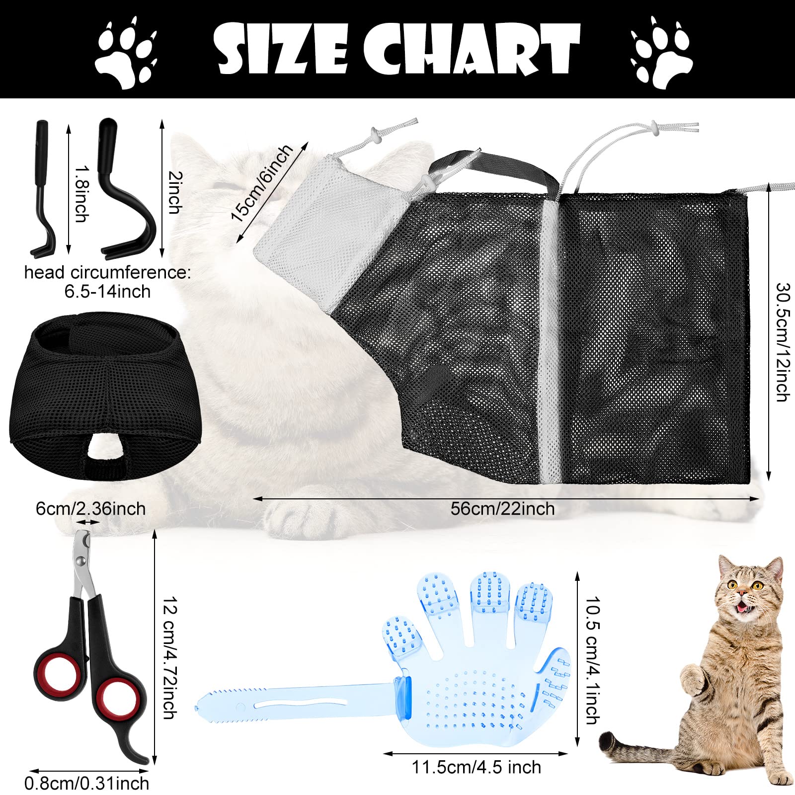 Patelai cat muzzle large size for calm, safe grooming sessions
