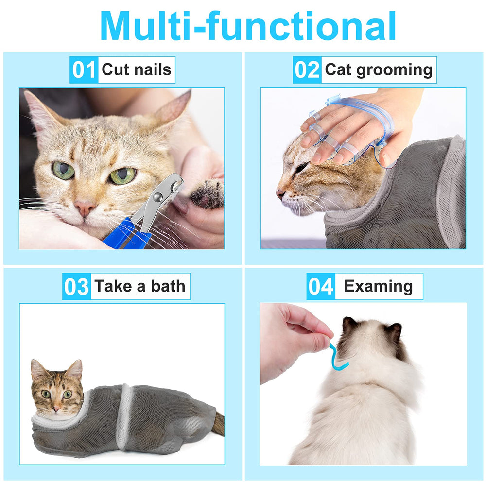 Conjunto Patelai para baño y aseo de gatos en casa.