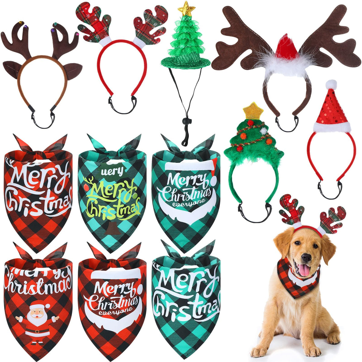Paterr Christmas dog bandanas collection for festive photo looks