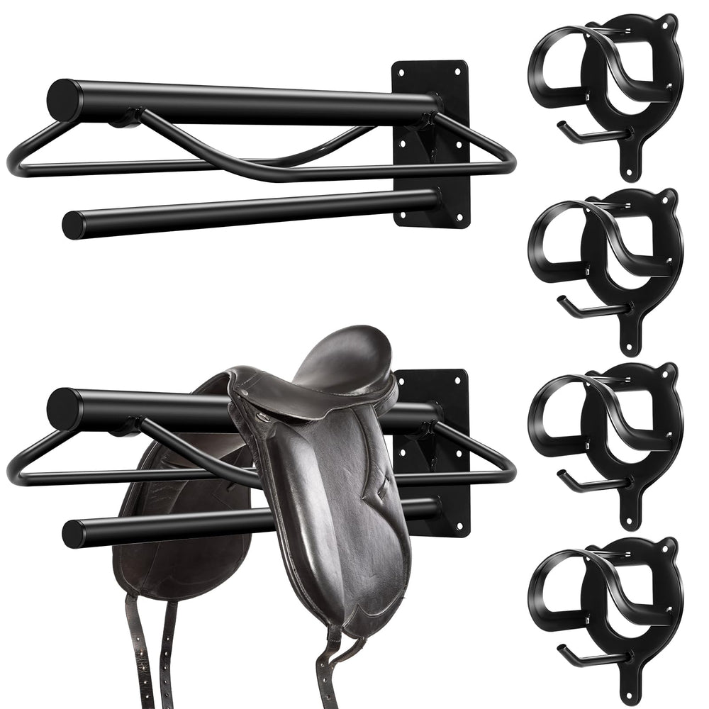 Paterr saddle rack wall mount showing a compact 24x14 design for organized tack.