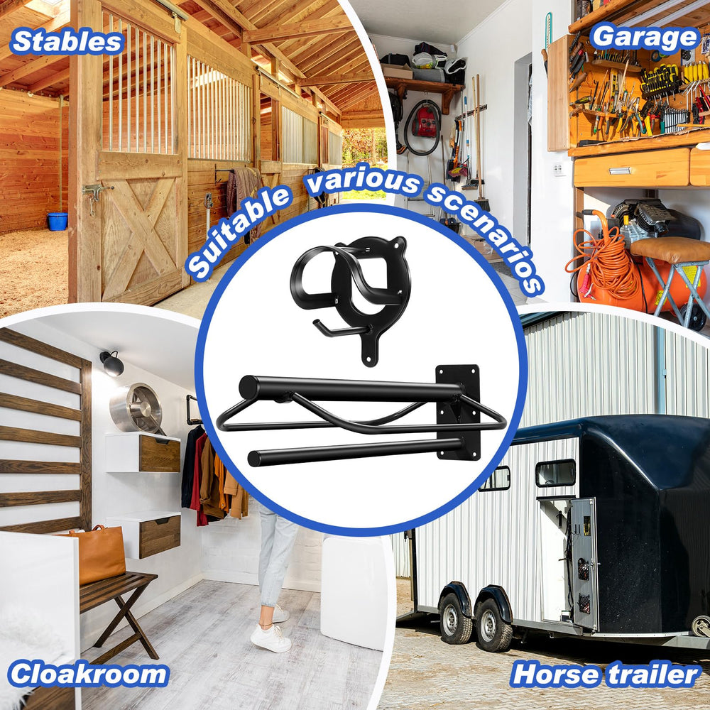 Paterr versatile tack storage for horse trailers and stalls offers flexible organization.
