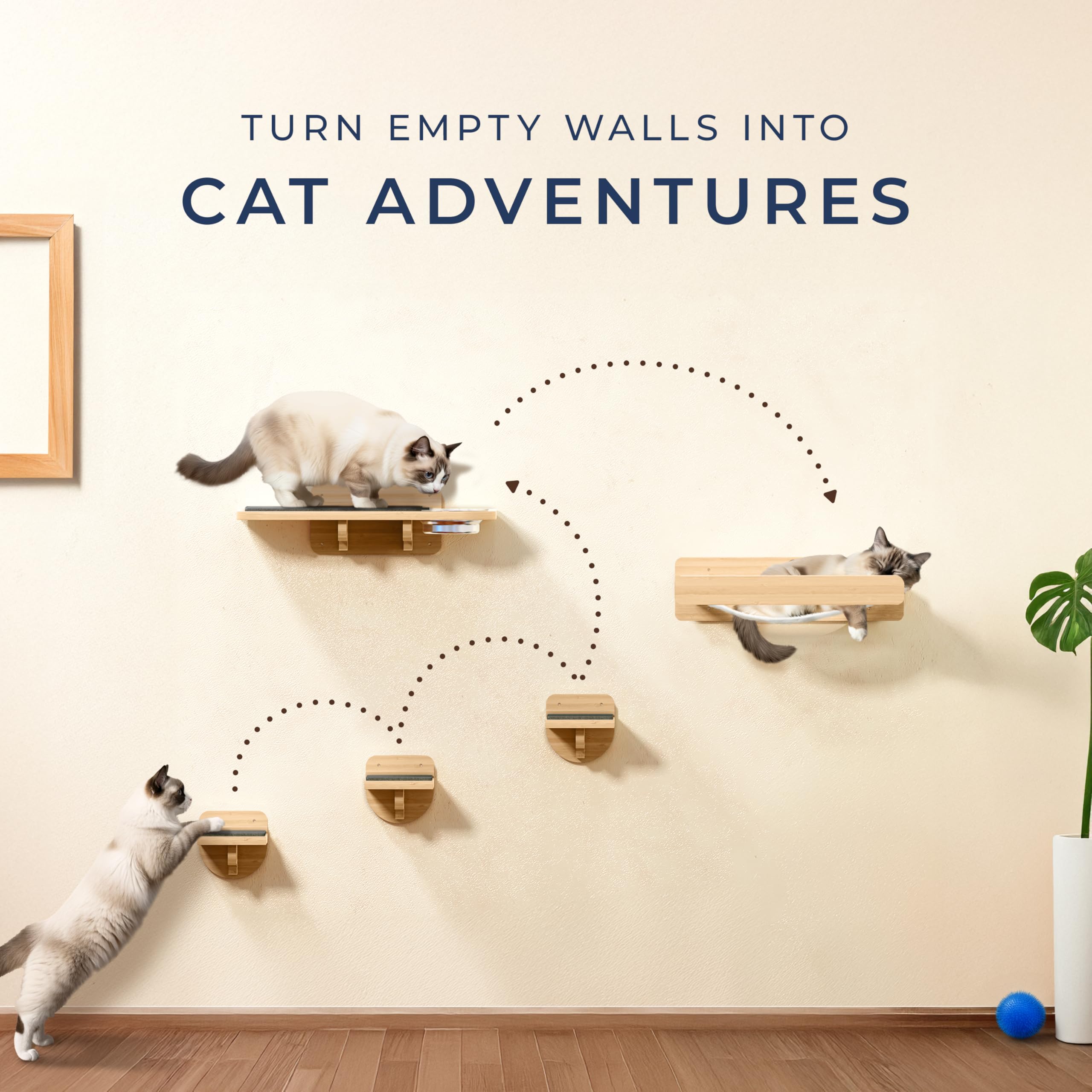 PATHOSIO PETS pre-drilled holes and non-slip steps simplify mounting.