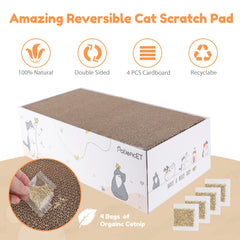 PatiencET cat scratch pad box side view demonstrates portable, space-saving placement for apartments