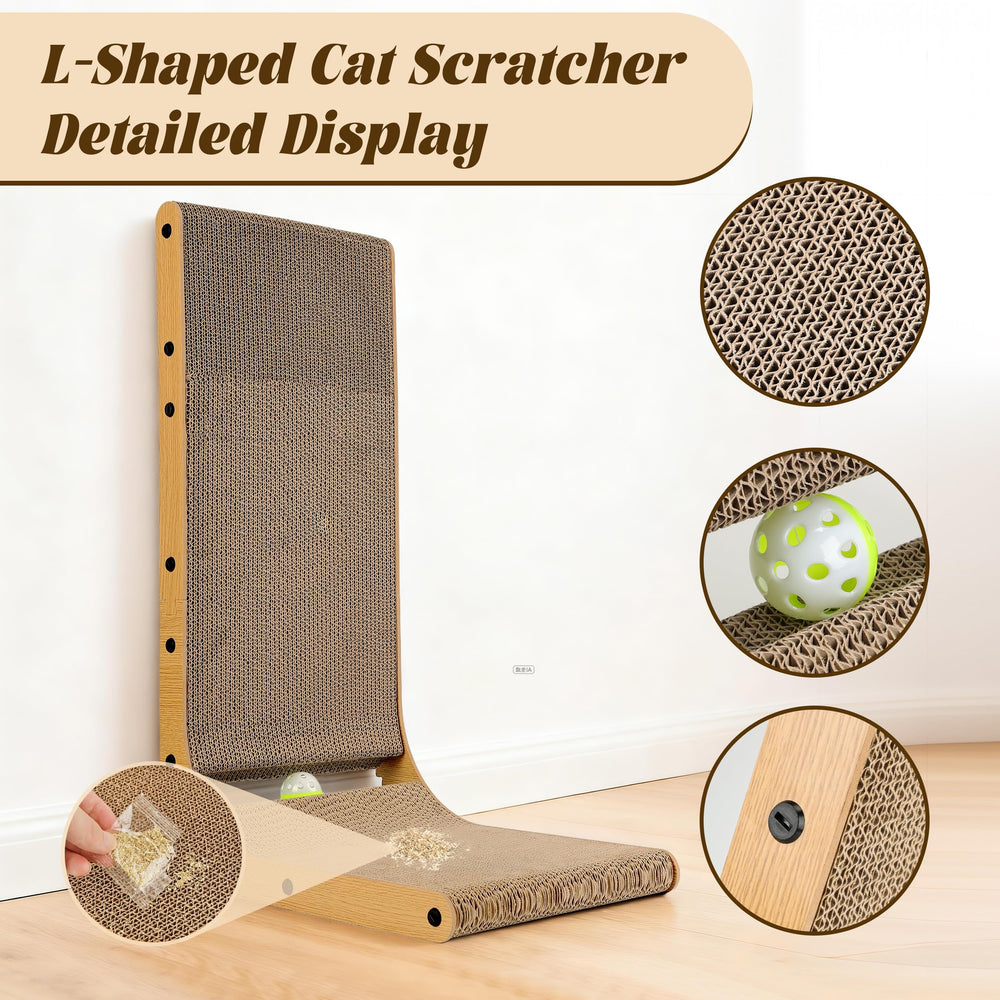 PatiencET durable corrugated cardboard construction resists sharp claws and lasts.