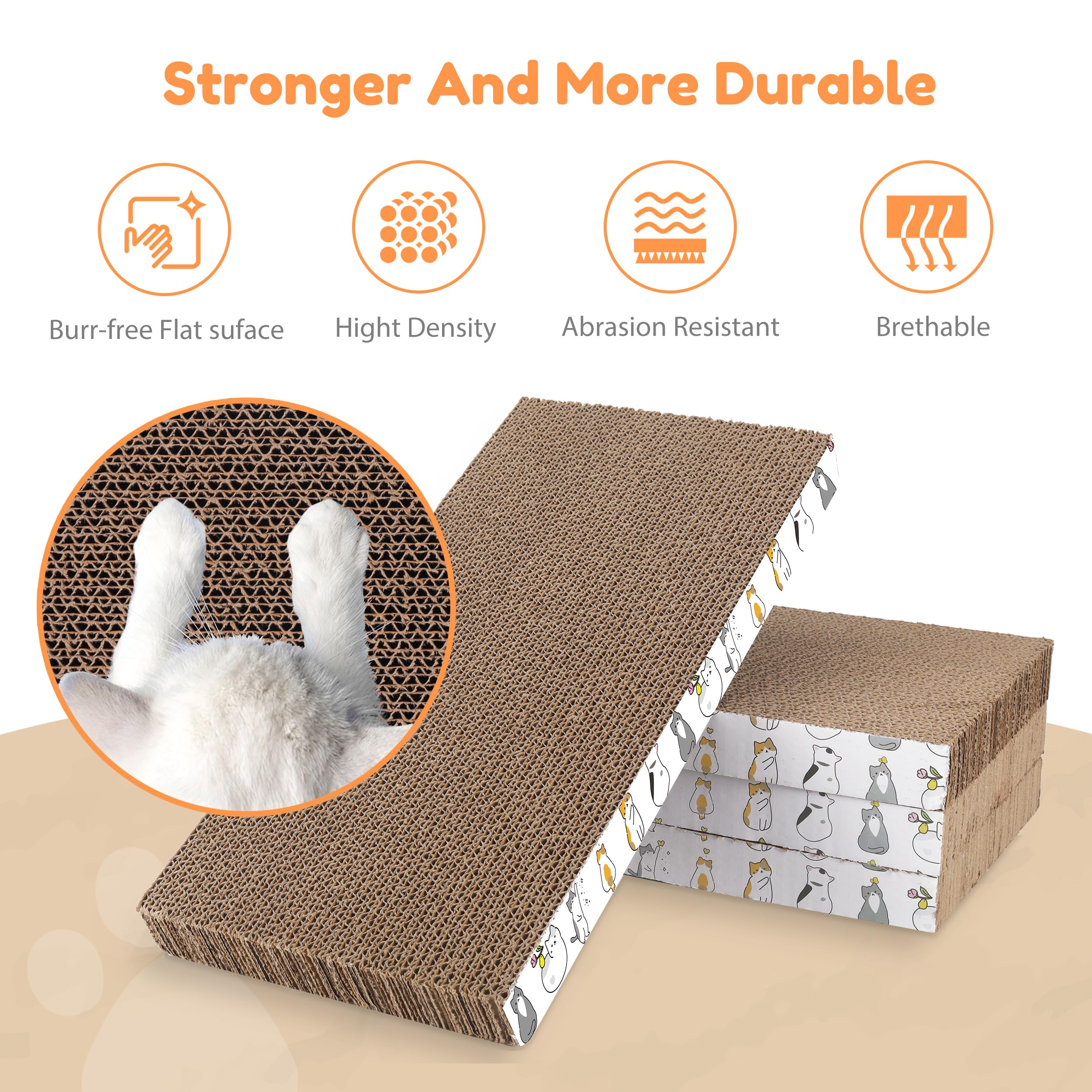 PatiencET four-pack cat scratchers emphasize convenience and reuse