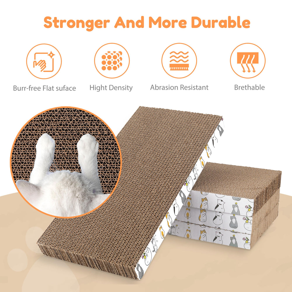 PatiencET four-pack cat scratchers emphasize convenience and reuse