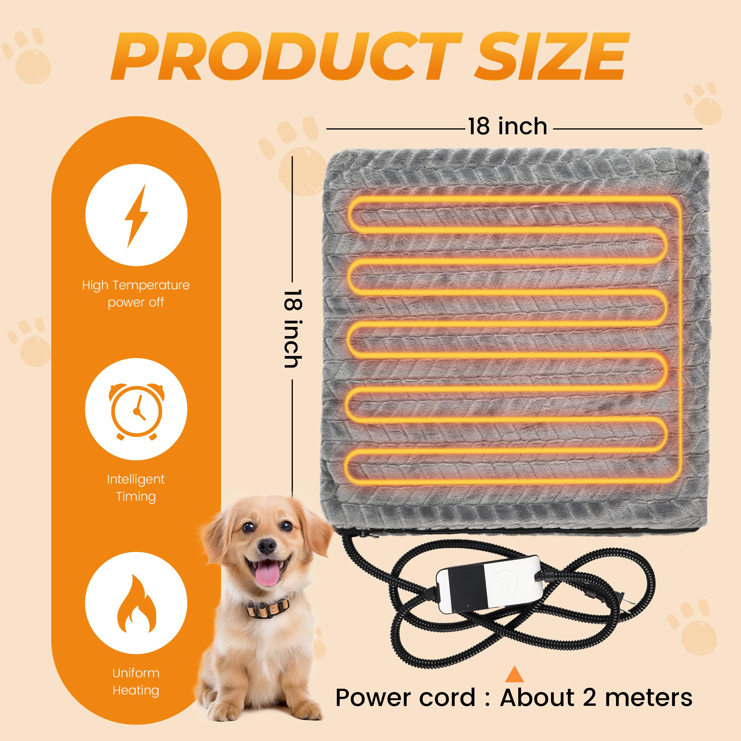 PatiencET heated cat pad thermostat display shows precise heat levels for comfy sessions.