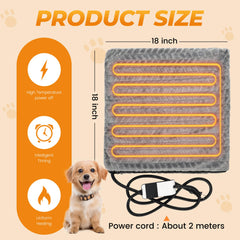 PatiencET heated cat pad thermostat display shows precise heat levels for comfy sessions.